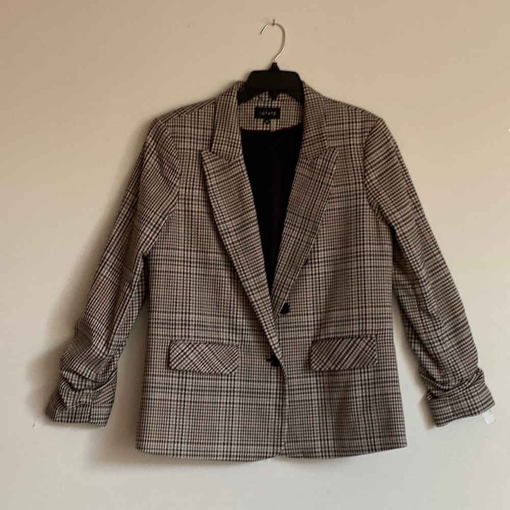Nordstrom brown and cream plaid blazer only worn once!
